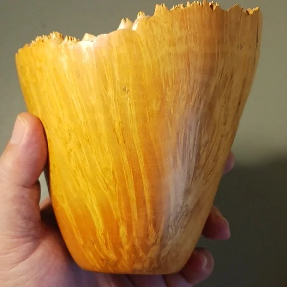 Box Elder Wood Bowl Hand Carved One-of-a-kind #eshopchicago Wooden Turned Art - Picture 6 of 7